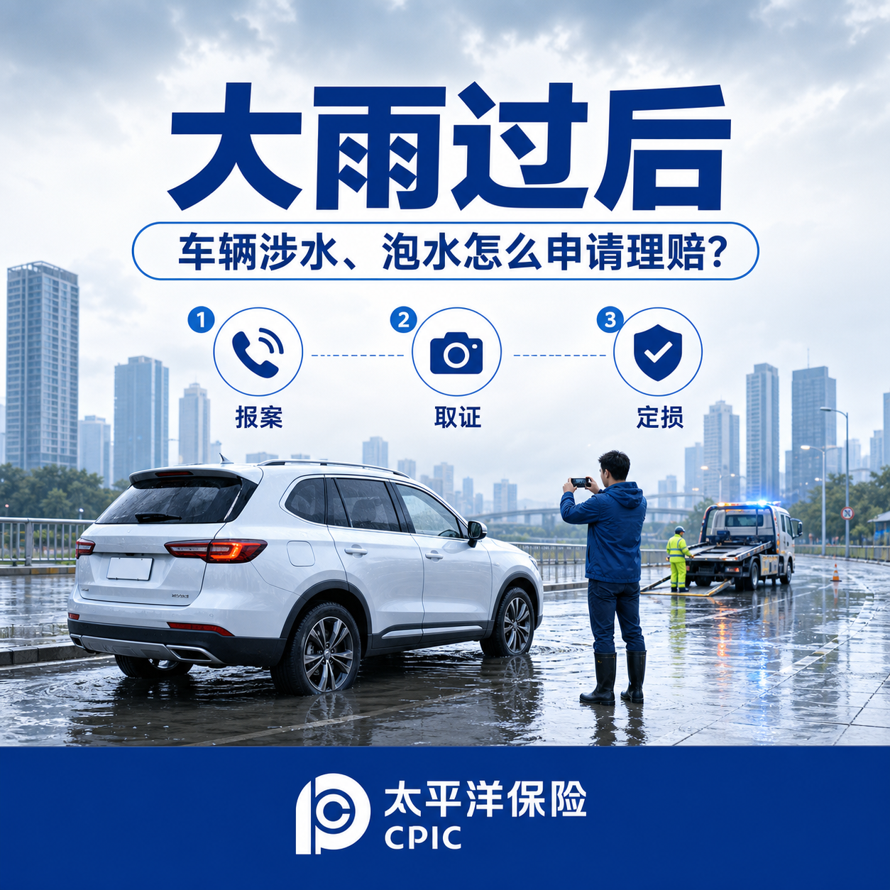 大雨过后,车辆涉水、泡水怎么申请理赔?